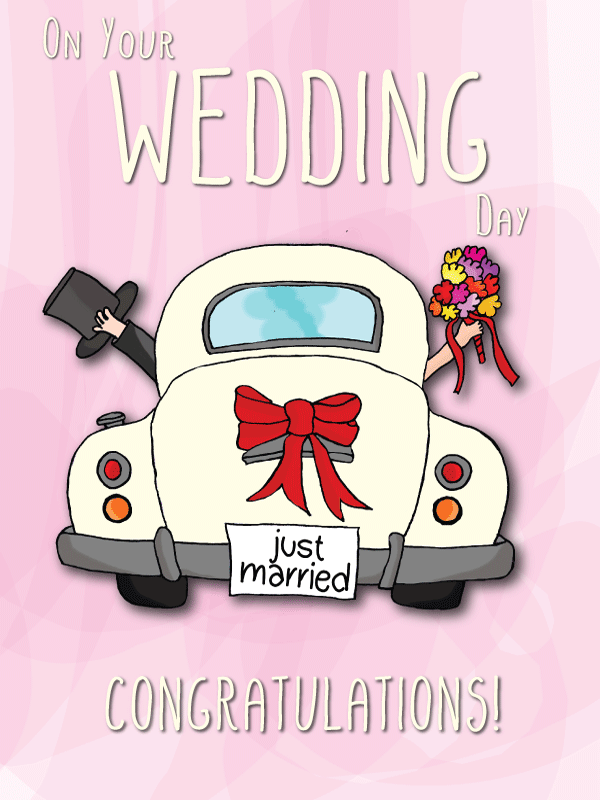 Wedding greeting card just married greeting card