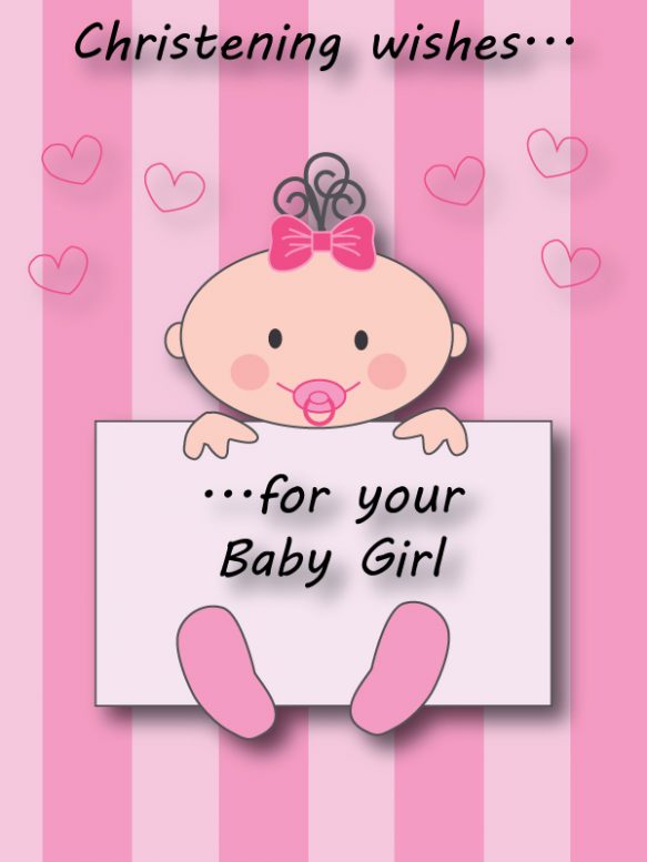 Christening Wishes for a Baby Girl Greeting Card