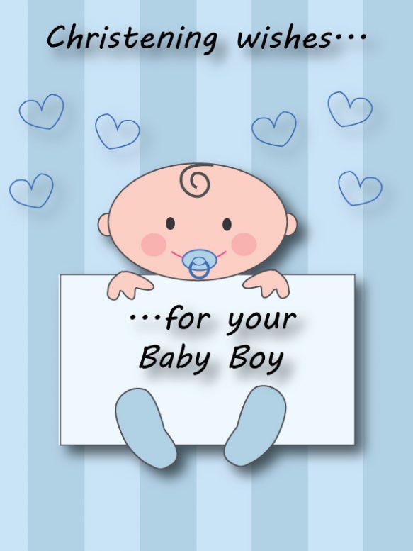 Christening Wishes for Baby Boy Greeting Card
